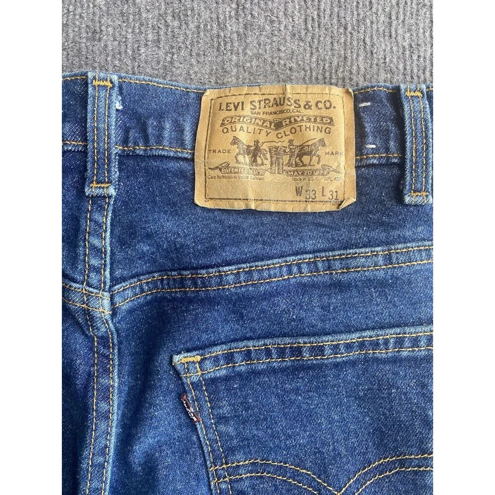 Vintage Levis Jeans 80s Mens 33x31 Blue Relaxed Tapered Orange Tab Made In USA - Picture 3 of 7
